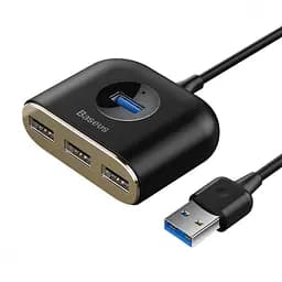 USB-Хаб Baseus Square Round USB to USB 3.0 + 3USB 2.0 (1m) black (CAHUB-AY01)