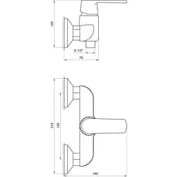 Змішувач для душу Globus Lux Laguna GLA-0105-7-WHITE (22564) - мініатюра 6