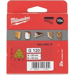 Папір шліфувальний HP MILWAUKEE, 93х93х93мм HL, зерно 120, (10шт)
