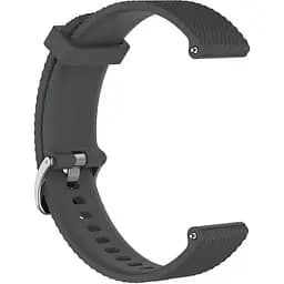 Ремінець силіконовий 20 мм для Samsung Galaxy Watch 42/3 41 мм/Active/Active 2 BeWatch GT Темно-сірий (1011444)