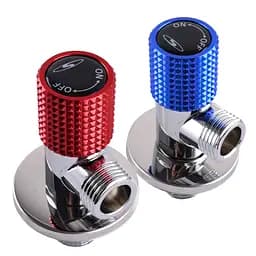 Комплект кранів кутових кераміка Solomon Exclusive 1/2″X1/2″ 9889 Red/Blue (комплект 2шт.) 000025175 - мініатюра 4