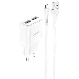 СЗУ Hoco C88A Star round 2.4A (2USB-A) + кабель USB to MicroUSB