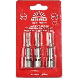 Набір торцевих головок магнітних Vitals Master 10 мм 1/4"x65 мм 3 шт. (187866)