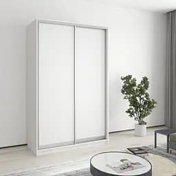 Шафа-купе дводверна MebelStar Стандарт AL 2ДСП 130x45x210 см Аляска білий (MBS-2246)