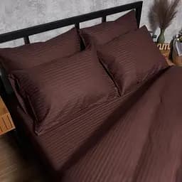 Набір наволочок Moon&Star Satin Stripe Warm Espresso 70х70 см 2 шт - мініатюра 2