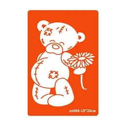 Трафарет для био-тату Мишка Fresh Tattoo zx008-15*20см, размер 15х20см