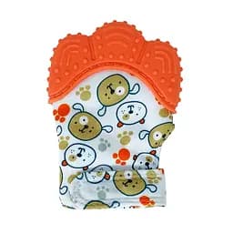 Прорезыватель-перчатка "Лапка" MGZ-0412(Orange) на липучке