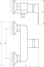 Змішувач для душу Globus Lux Milano GLM-105N-11-Graphite 000023321 Графіт - мініатюра 6