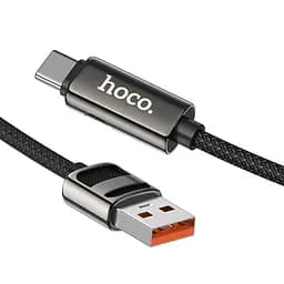 Дата кабель Hoco U137 Line with display USB to Type-C 5A/66W 1.2 м Black - мініатюра 4