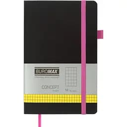 Книга записна Buromax Concept в клітинку 195х125 мм рожева 96 аркушів (BM.291162-10)