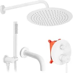 Душова система прихованого монтажу Rea Lungo + Box з виливом white matt REA-P6611, Білий матовий