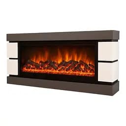 Електричний камін Logos Long 158 1500Вт Bluetooth звук потріскування дров Gray with white (10080145)