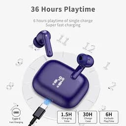 Бездротові навушники Xinwld Bluetooth 5.3 з мікрофоном - мініатюра 4