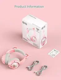 Дитячі ігрові бездротові Bluetooth навушники Onikuma B5 з RGB підсвічуванням і вбудованим мікрофоном Рожевий - мініатюра 5