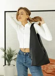 Сумка жіноча Sambag HOBO M чорний 35 х 40 х 8 см (53200001) - мініатюра 10
