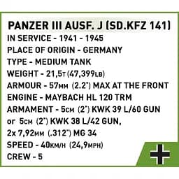 Конструктор Cobi Друга світова війна Танк Panzer III, 780 деталей (COBI-2562) - мініатюра 11