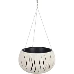 Горщик для квiтiв Prosperplast Sandy Bowl WS круглий з вкладишем підвісний, 370 мм, крем (23179-728)