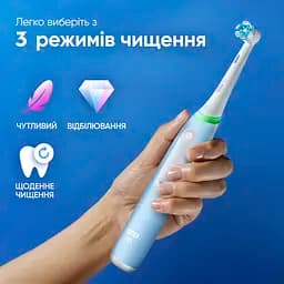 Набір електричних зубних щіток Oral-B iO3 чорна та блакитна + Футляр - мініатюра 6