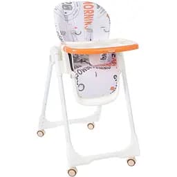 Стільчик для годування Bambi M 5673-7 з принтом, екошкіра White