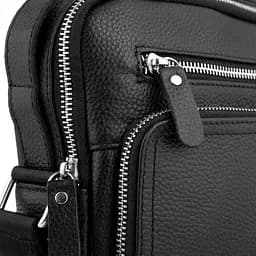 Сумка чоловіча шкіряна чорна Tiding Bag M5608-1A через плече - мініатюра 6