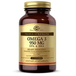 Жирні кислоти Solgar Triple Strength Omega 3950 mg 50 капсул