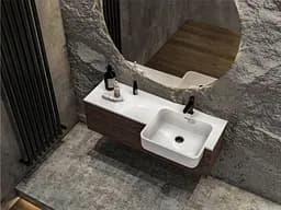 Умивальник Miraggio FONTANA R (0000520) Miramarble, Глянцевий, Накладний/Врізний, Білий - мініатюра 6