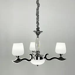 Люстра со светодиодным серебряным корпусом и 3 белыми плафонами Line.F 86517/3CH