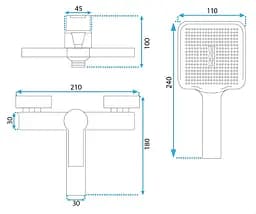 Змішувач для ванни Rea Argus золотий (REA-B6409) - мініатюра 2