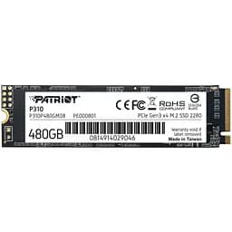 Накопичувач внутрішній швидкісний М2 SSD 480G NVMe PCIe Gen3x4 M.2 2280 PATRIOT P310