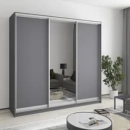 Шкаф-купе трехдверный MebelStar Комбо AL 2ДСП/Зеркало 220x60x210 см Антрацит (MBS-3346)