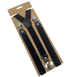 Підтяжки для штанів унісекс Solve — еластичні, регульовані, 3 металевих кліпс KT7004402, чорний