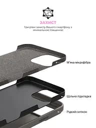 Силиконовый чехол для Apple iPhone 16 Pro, ICON2 Case, серый, противоударный, панель, защита всего корпуса, матовая поверхность Soft Touch, выступает над дисплеем, совместим с защитными стеклами и пленками, с микрофиброй, ArmorStandart (ARM81301) - мініатюра 6