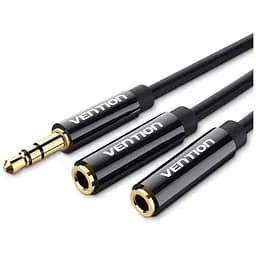 Кабель мультимедийный 3.5mm M to 2x3.5mm F 0.3m VENTION (BBSBY)