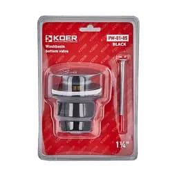 Донний клапан Koer PW-01-05 Click-Clack універсальний KR3403, Чорний матовий - мініатюра 3