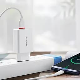 МЗП Borofone BA21A Long journey QC3.0 3A (1USB-A) + кабель USB to Type-C Білий - мініатюра 4