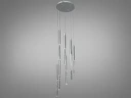 Люстра стельова LED Diasha 3007/8HR Вишукана, 24W, хром, 8 ламп, сучасний стиль для коридору, вітальні