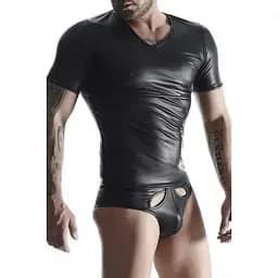 Футболка Regnes Fetish Planet wetlook otwartym XL (черный)