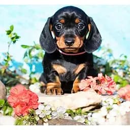 Алмазна мозаїка картини за номерами зі стразами на підрамнику "Маленький охоронець" 30*30 см (ME21194)