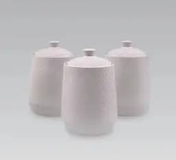 Набір із 3-х керамічних баночок Maestro MR-20002-03CS ємності для сипучих продуктів Білі