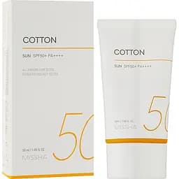 Сонцезахисний крем для обличчя Missha All Around Safe Block Cotton Sun SPF50+ PA++++, з оксамитовим фінішем, 50 мл - мініатюра 2