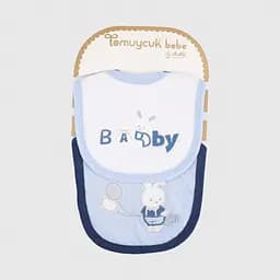 Слюнявчик для дівчинки Tomuycuk 40178 Біло-блакитний (2000990302182A)