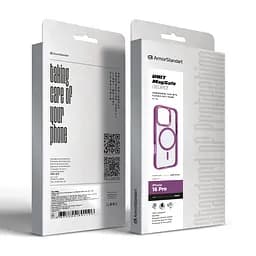Чехол Apple iPhone 16 Pro, Unit MagSafe, розовый, прозрачный, магсейф, противоударный, магнитный, панель-накладка с поддержкой MagSafe, с поддержкой беспроводной зарядки, TPU+PC, защита всего корпуса, ударопрочный, ArmorStandart (ARM78723) - мініатюра 6