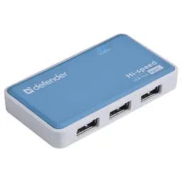 USB-Хаб Defender USB Hub Quadro Power 4-port USB2.0 активний, синьо-білий (83503)