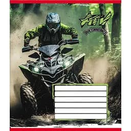 Зошит учнівський "Квадроцикли" 012-510232C-2 в косу лінію, 12 аркушів