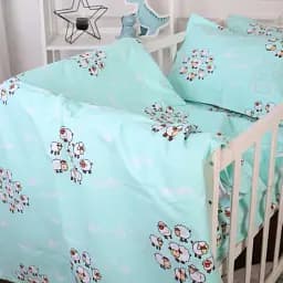 Комплект постільної білизни MirSon Бязь 20-0030 Lambs 200х220 блакитний (2200010267389) - мініатюра 2