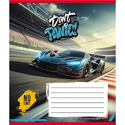 Зошит учнівський "Без паніки" Leader 012-510164C-3 в косу лінію, 12 аркушів