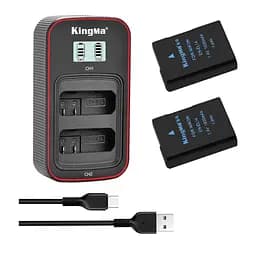 3-Pack KingMa Nikon EN-EL14 (2 АКБ KingMa EN-EL14 та 1 ЗУ на дві батареї)