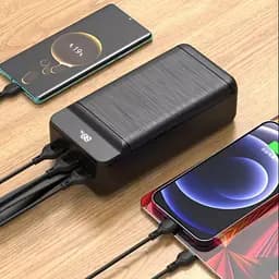Зовнішній акумулятор Power bank XO PR159 60000mAh PD22,5W + швидке заряджання батарея заряджання Чорний - мініатюра 4