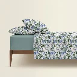 Комплект постільної білизни Cosas Watercolor flowers CS4 Євро зелений (FoliageGreenBlue_104Ashmint_200) - мініатюра 2