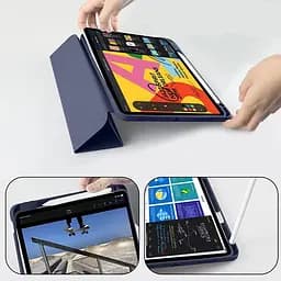 Чохол-книжка BeCover Tri Fold Soft TPU з кріпленням Apple Pencil для Apple iPad Air 4/5 2020/2022 10.9" Deep Blue (708454) - мініатюра 8